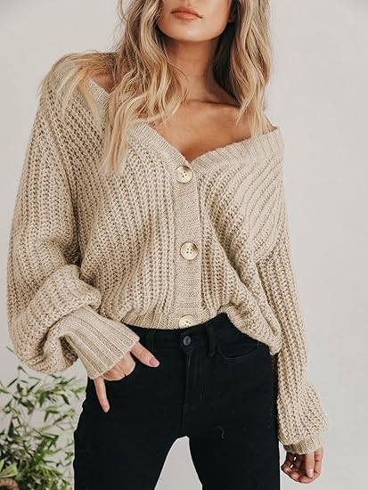 Women's Off-the-Shoulder Sweater Oversized Batwing Sleeve Loose Pullover Sweater Top